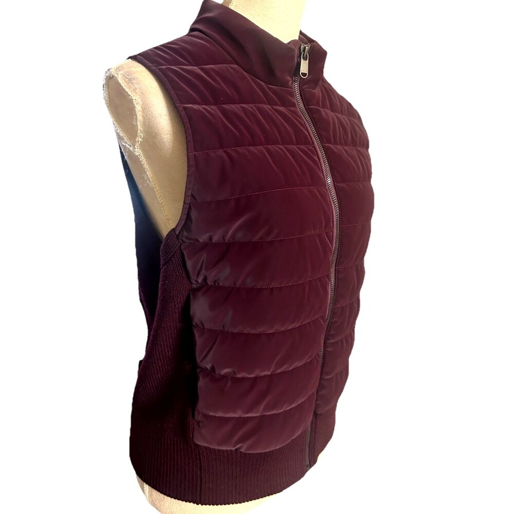 Athleta Vest Womens Sz L Burgundy Puffer Hybrid Hanover Spiced Cabernet - Picture 4 of 9